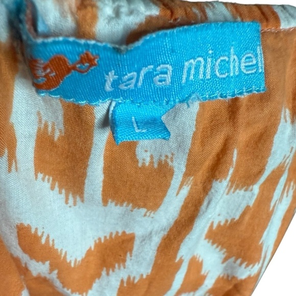 Tara Michelle Orange and White Women's Blouse Size L - Picture 4 of 8